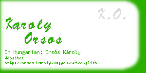 karoly orsos business card