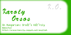 karoly orsos business card